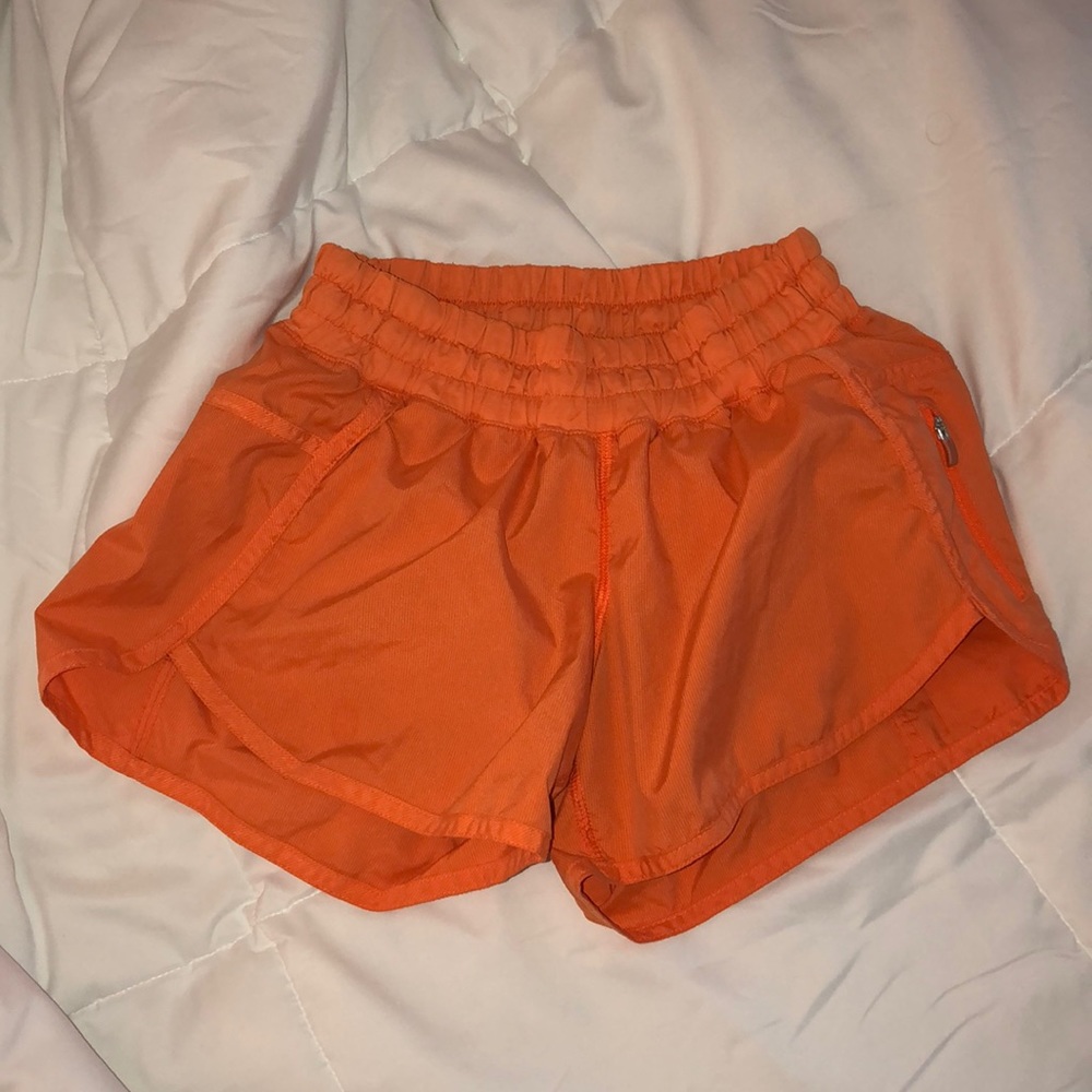Lululemon Orange tracker shorts size 4